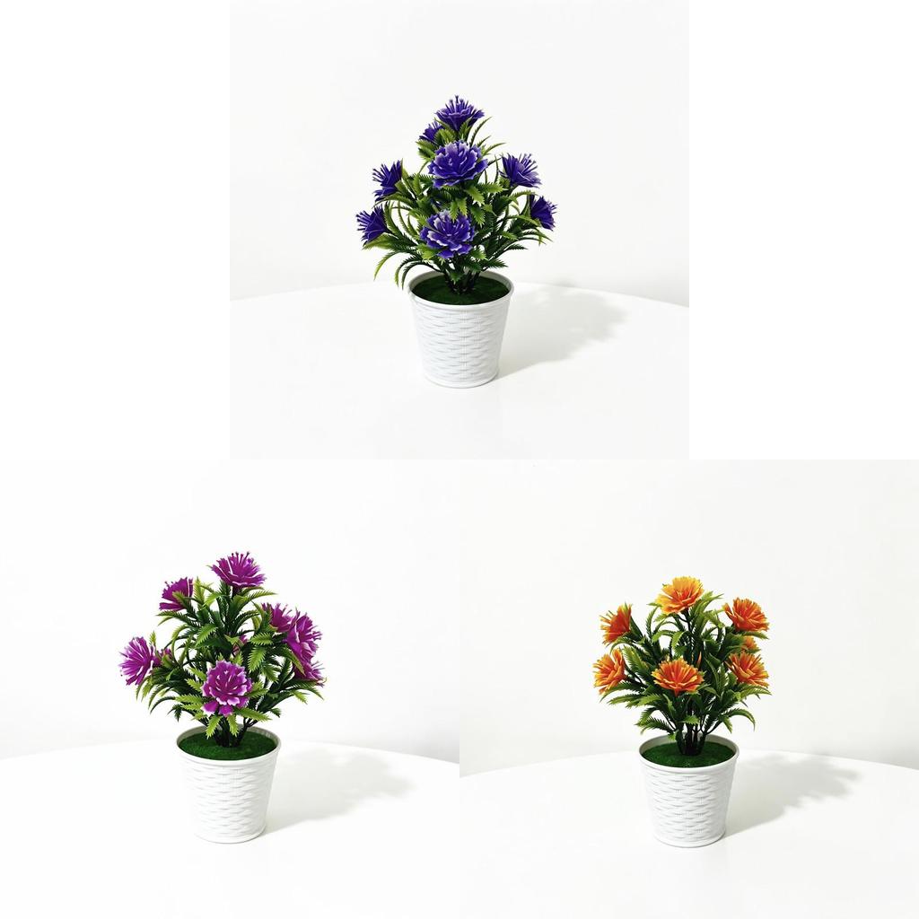 Artificial Wickerstyle Flower Pot With Plastic Flowers Decor For Home And Outdoor Use