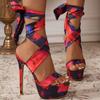 New Model Catwalk 16CM Super High Heels Platform Sandals for Women Sexy Open Toe Banquet Party Stripper Pole Dance Shoes Red