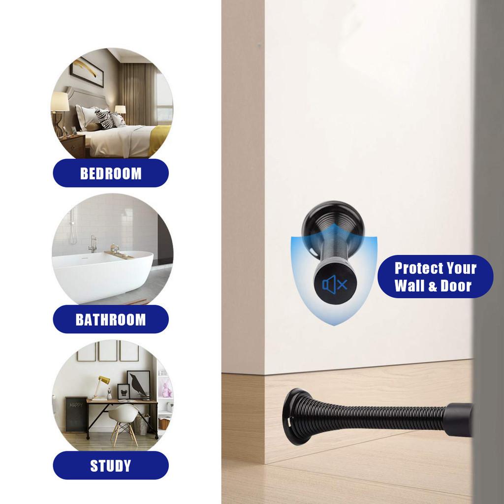 12 Pack Spring Door Stops Brushed Satin Nickel Flexible Spring Door Stopper Door Holder Wall Protections Hardware