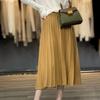 Worn Wool Large Skirt Pleated Skirt Knitted Skirt Spring and Autumn Loose Umbrella Skirt Versatile Slim Look