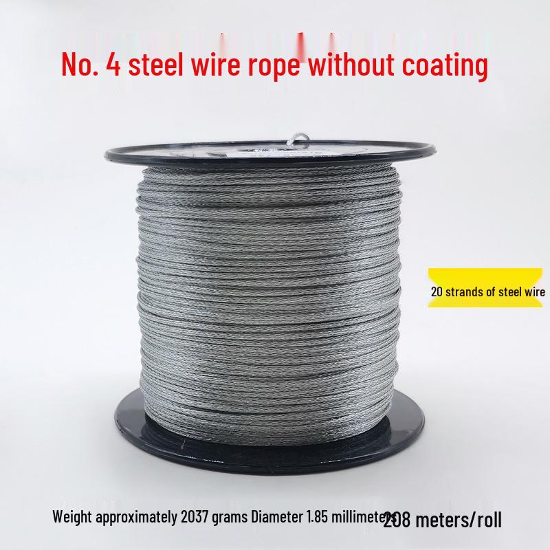 Uncoated Steel Wire Rope 1.2-2.5mm - Safety, Decorative Pull Cord for Hanging, Tags, Clothesline, and Lights