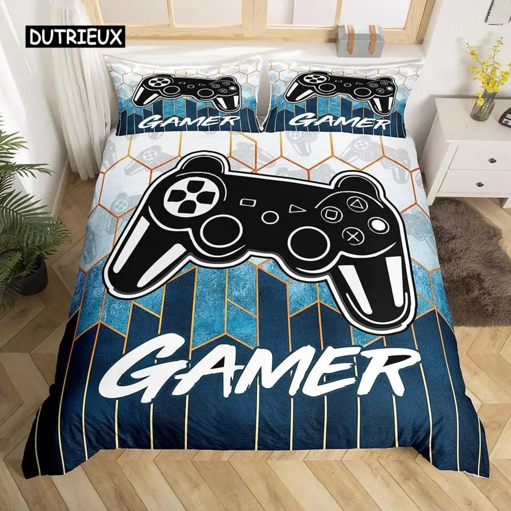 Gamepad Bettbezug Set Mikrofaser Gamer Spieler Gaming Joystick Bettdeckenbezug Queen Size Kinder Jungen Video Bettwäsche Set
