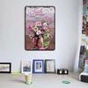 Vintage Floral Metal Wall Art Motivational Sign Home Decor