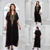 "European & American Embroidered Cotton Maxi Skirt: Women's Beach Sun Protection Robe"