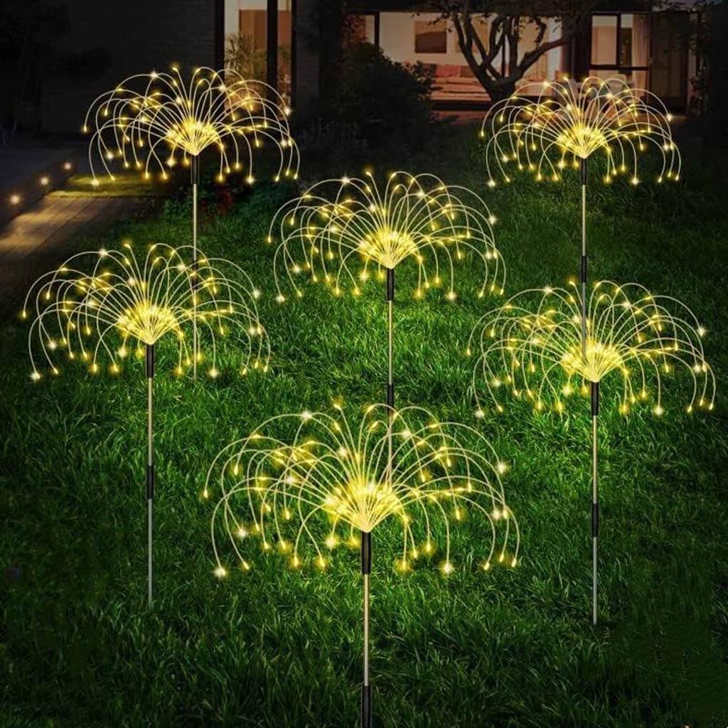 Outdoor Solar LED  Lamp – Christmas Garden Floor Lights with 8 Lighting Modes,  Courtyard Holiday Decor