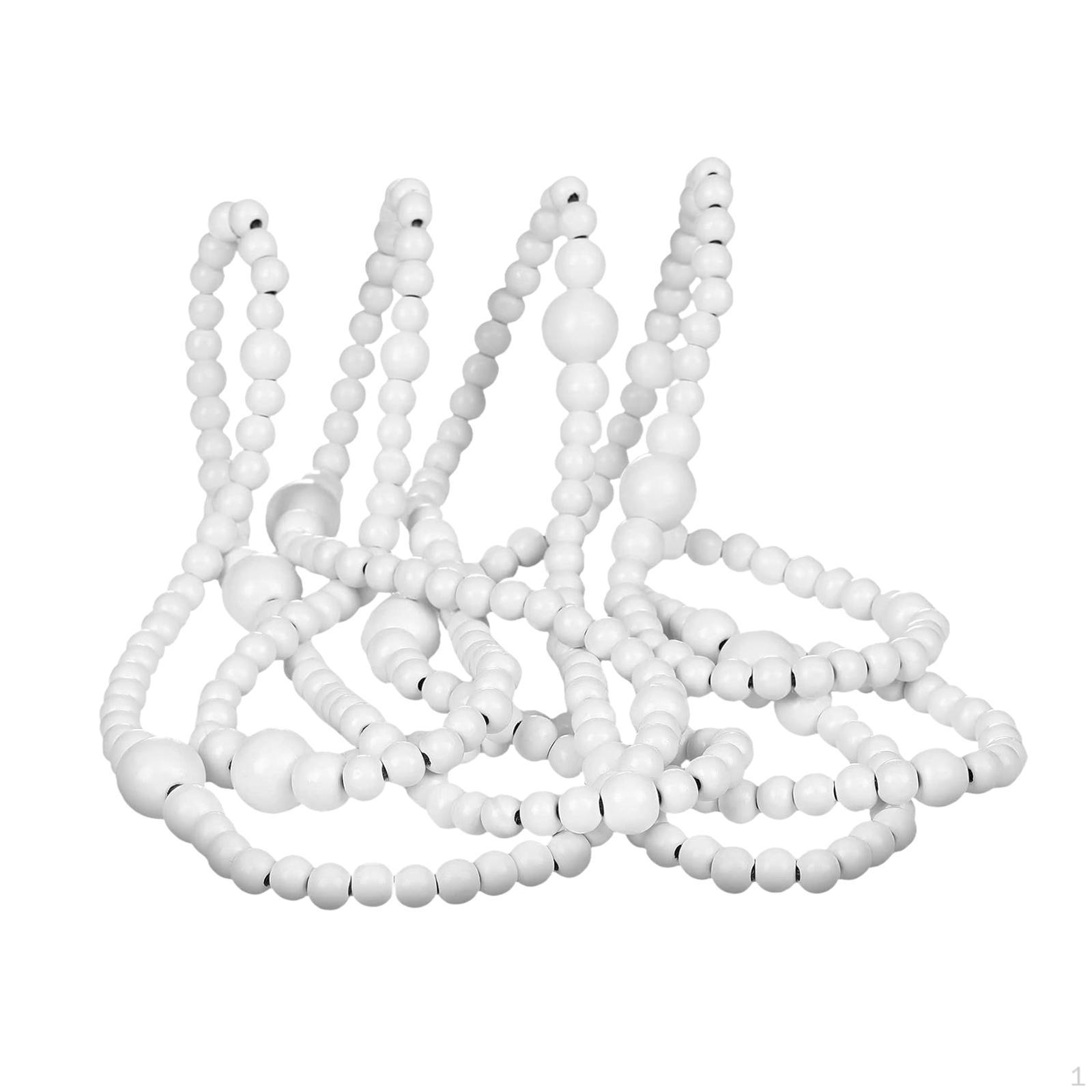 

Wood Beads Garland Christmas Beaded Hanging Wooden Bead String Ornament Wall Accent білий