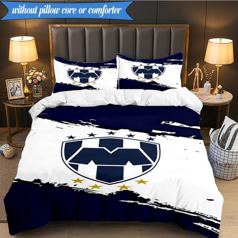 Football Club Emblem 3pcs K-pop music group Bedding set,Ideal for Bedroom, Dormitory,Including Duvet Cover And 2pcs Pillowcases,Fan gifts