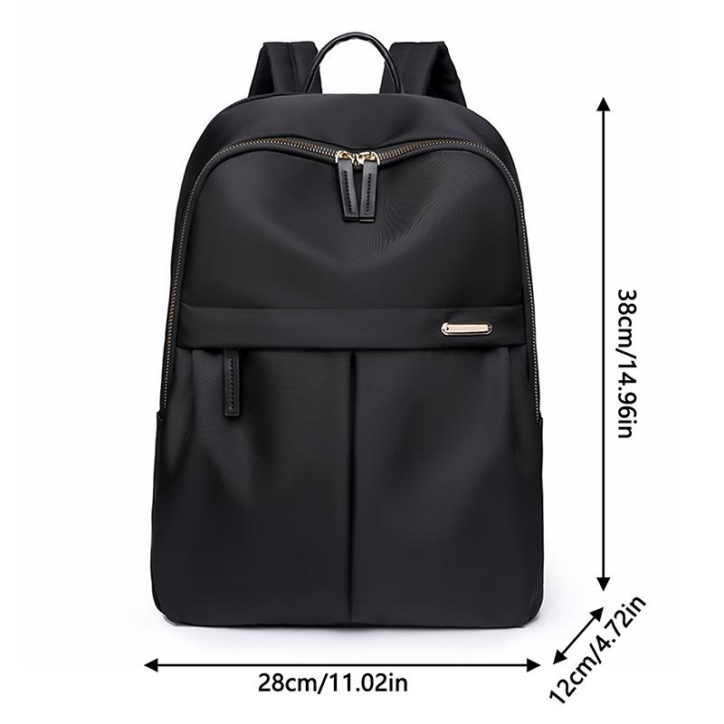 Daily Large Capacity Travel School Backpacks Ladies Pure Color Shoulder Knapsacks Nylon Zipper Shopping Rucksacks