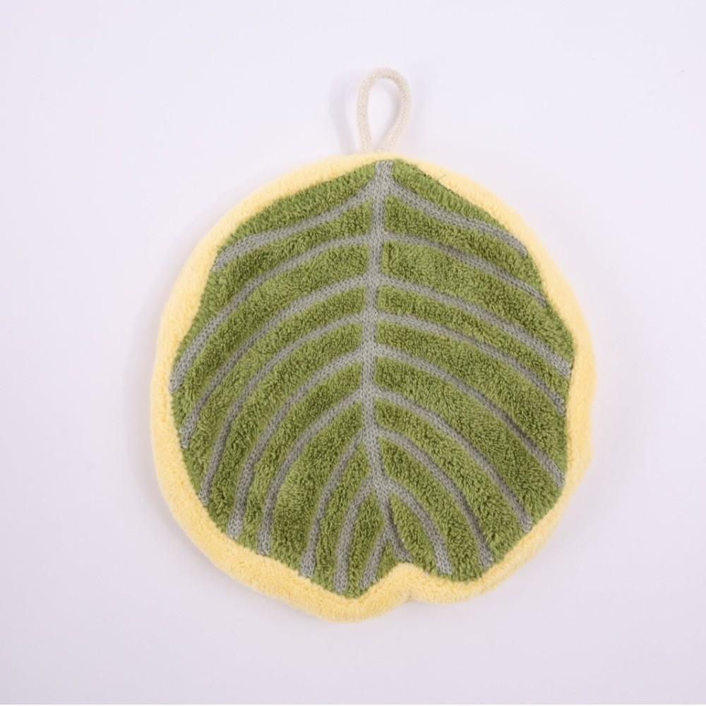 Leaf Shaped Green Leaves Hand Towel Christmas Decorations Quick Drying Bathroom Hanging Towels Absorbent Hand Towels Kitchen