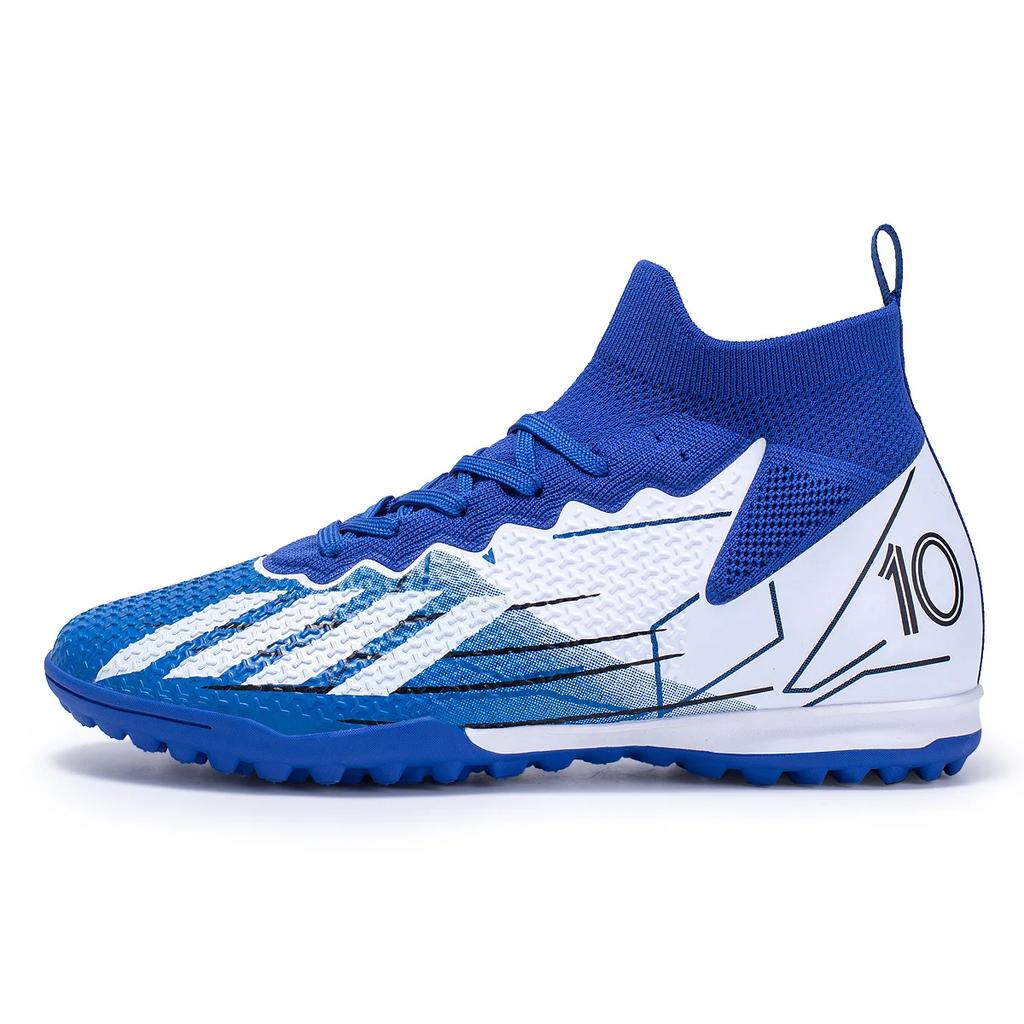 Soccer Shoes TF/FG Football Boots Men Anti-Slip Football Long Nails Kid's Comfortable Grass Field Training Ankle Soccer Sneaker