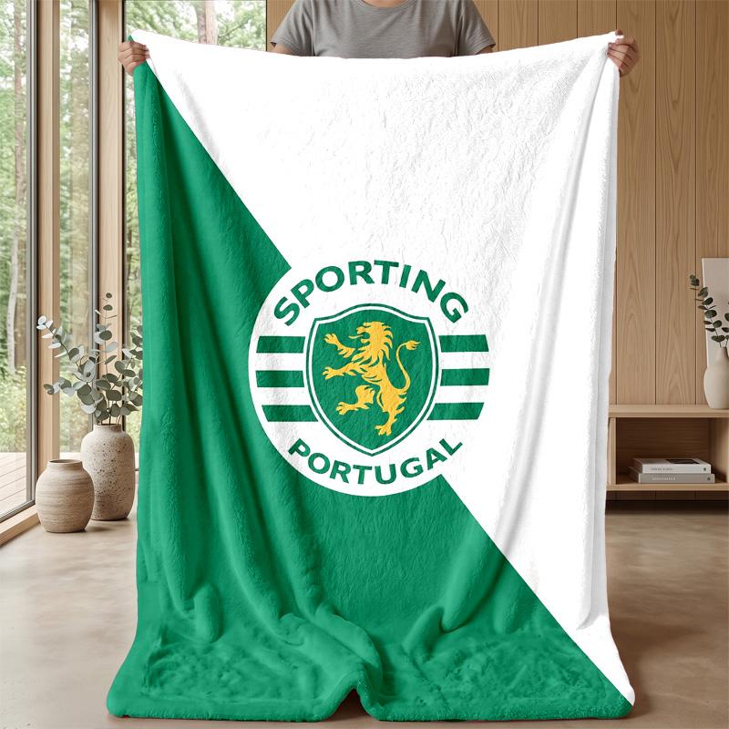 Coperta in pile di flanella morbida FC Sporting CP Leggera Accogliente Calda Coperta da divano letto Decorazione per la casa