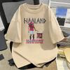 Erling Haaland Norvegia Maglietta Vintage Uomo e Donna Abbigliamento Estivo Moda Alta Qualità Manica Corta Top Streetwear