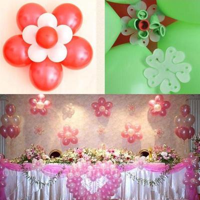 10//50//100x Balloon Tie Sheet Flower Shape Clip Xmas Birthday Party Wedding Decor