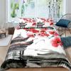Flower Duvet Cover Cherry Blossoms Bedding Set With Pillowcase 2/3pcs Quilt Cover Home Textiles Floral Polyester Comforter Cover