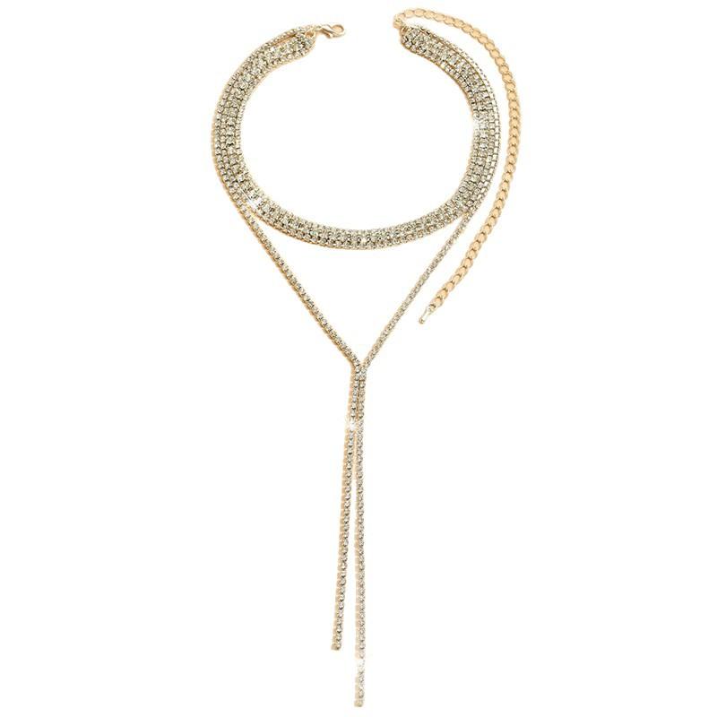 New Necklace Fashionable Light Luxury Exquisite Long Diamond Fringed Y Sweater Chain Women's Versatile Necklace