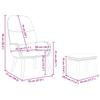 Relax Armchair with Footstool Light Grey Velvet