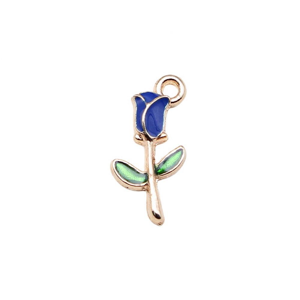 Enamel Charms Multi Color Flower Pendants For Floral Themed Jewelry
