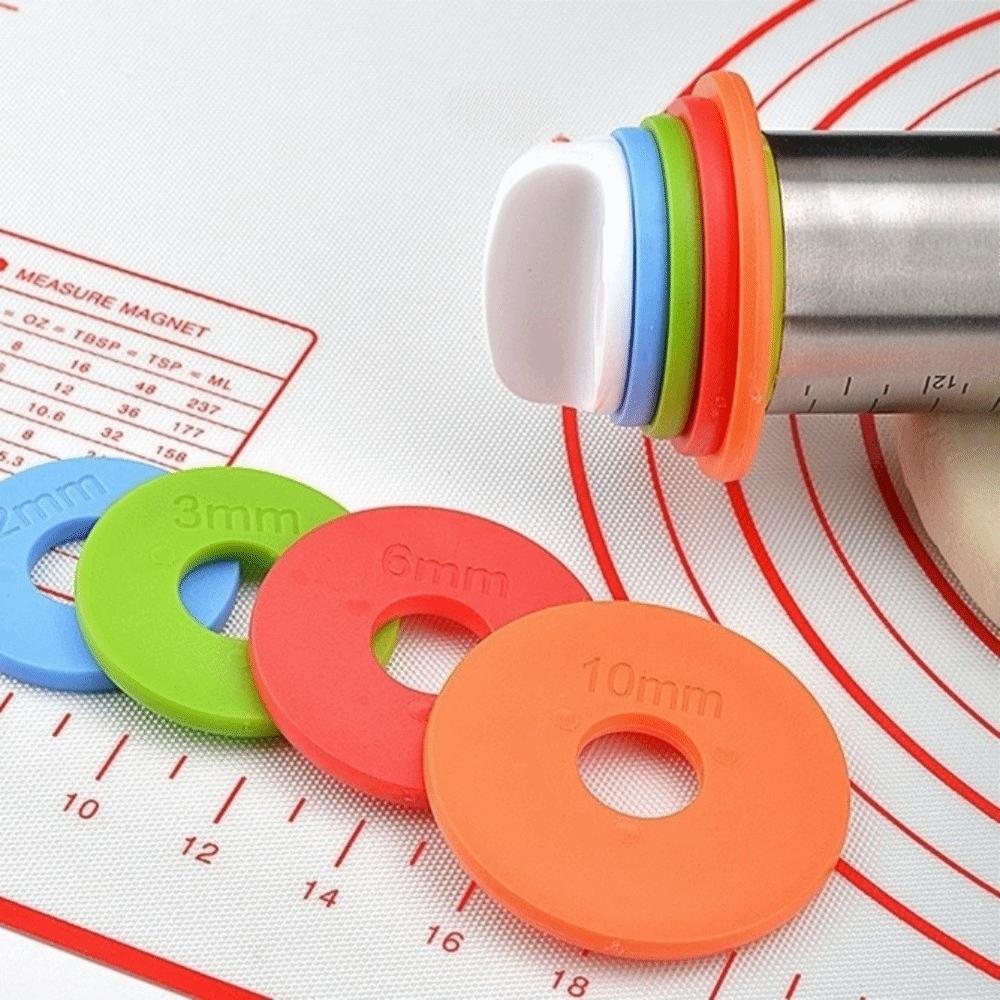 Abnehmbare Ringe Teigroller Verstellbare Silikon-Knetmatte Kekse Backen