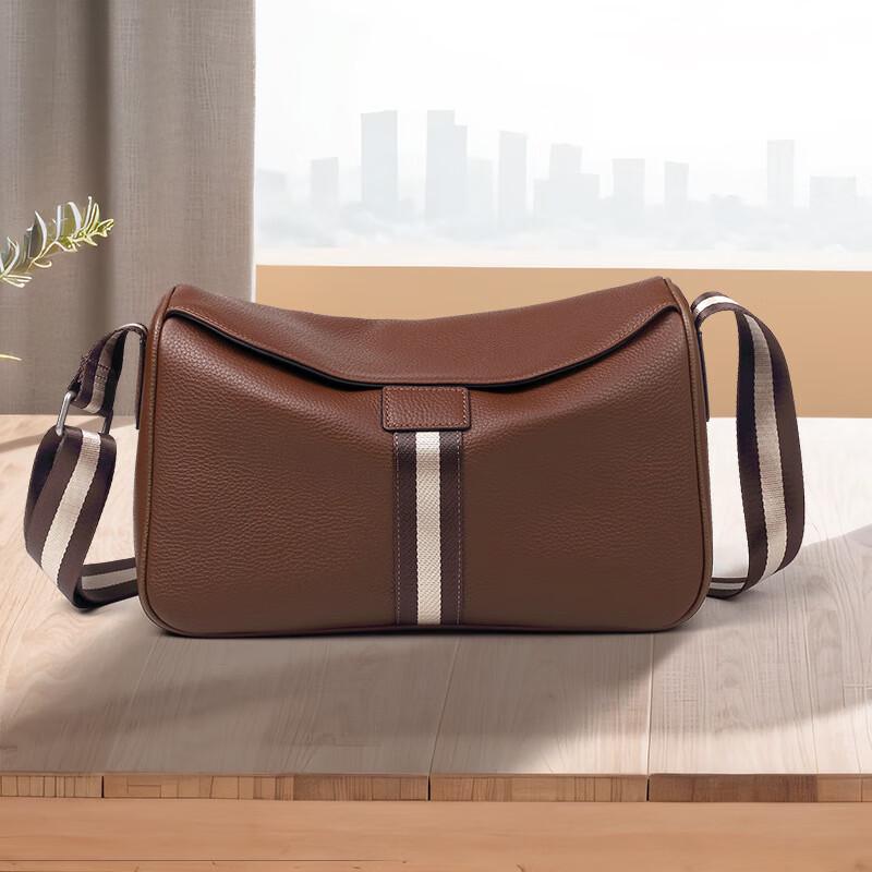 SCHWARZETIENNE Men's Genuine Leather Crossbody Shoulder Bag