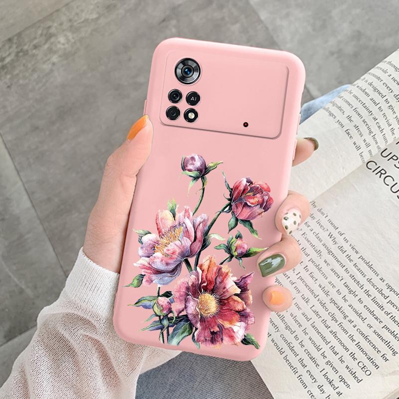 For Poco X4 Pro 5G M4Pro Cover Funda Vintage Flower Leave Protective Cover TPU Capa For Xiaomi Poco X4 Pocox4 X 4 M4 Pro Coque