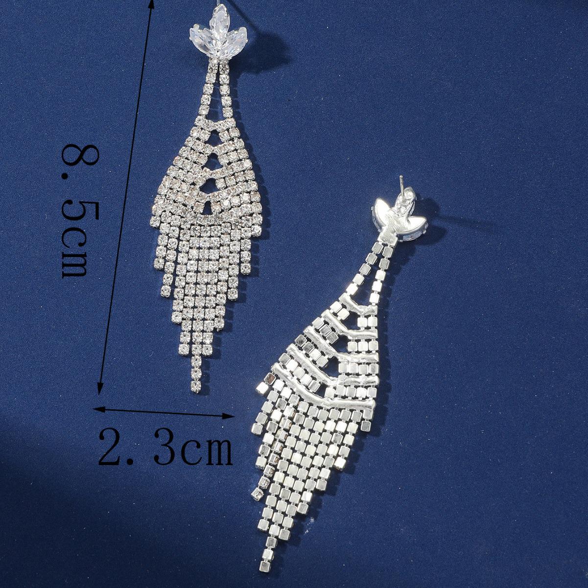 Elegant Tassel Water Drop Earrings with Zirconia Inlay for Women
