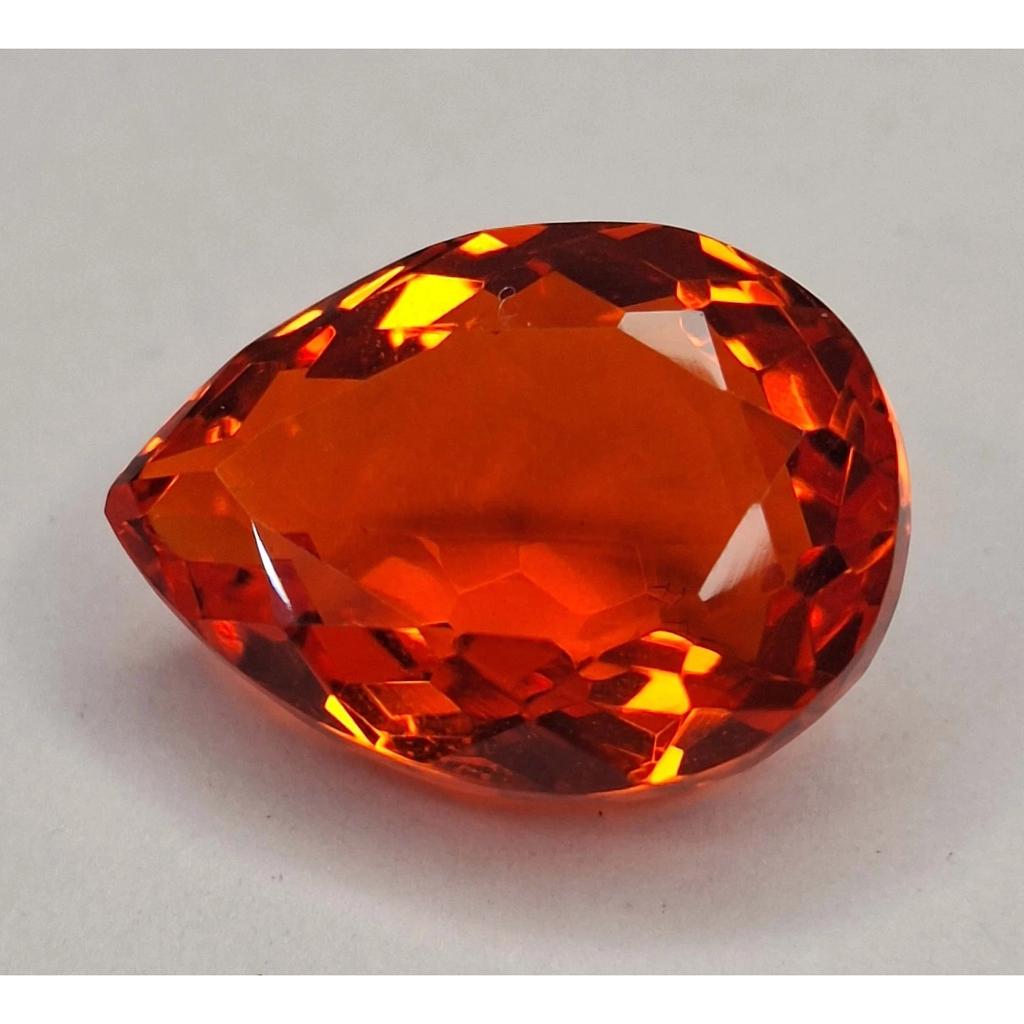 15-17 Ct Natural Mexican Fire Opal Pear Cut Stunning Certified Loose Gemstone
