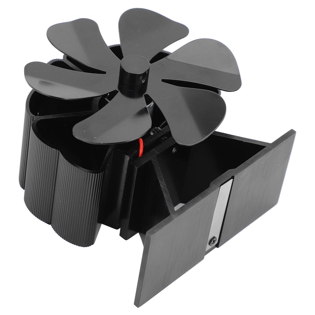 Wood Stove Fan 6 Blade Heat Powered Quiet Operation High Temperature Resistant Aluminum Alloy Fireplace Fan