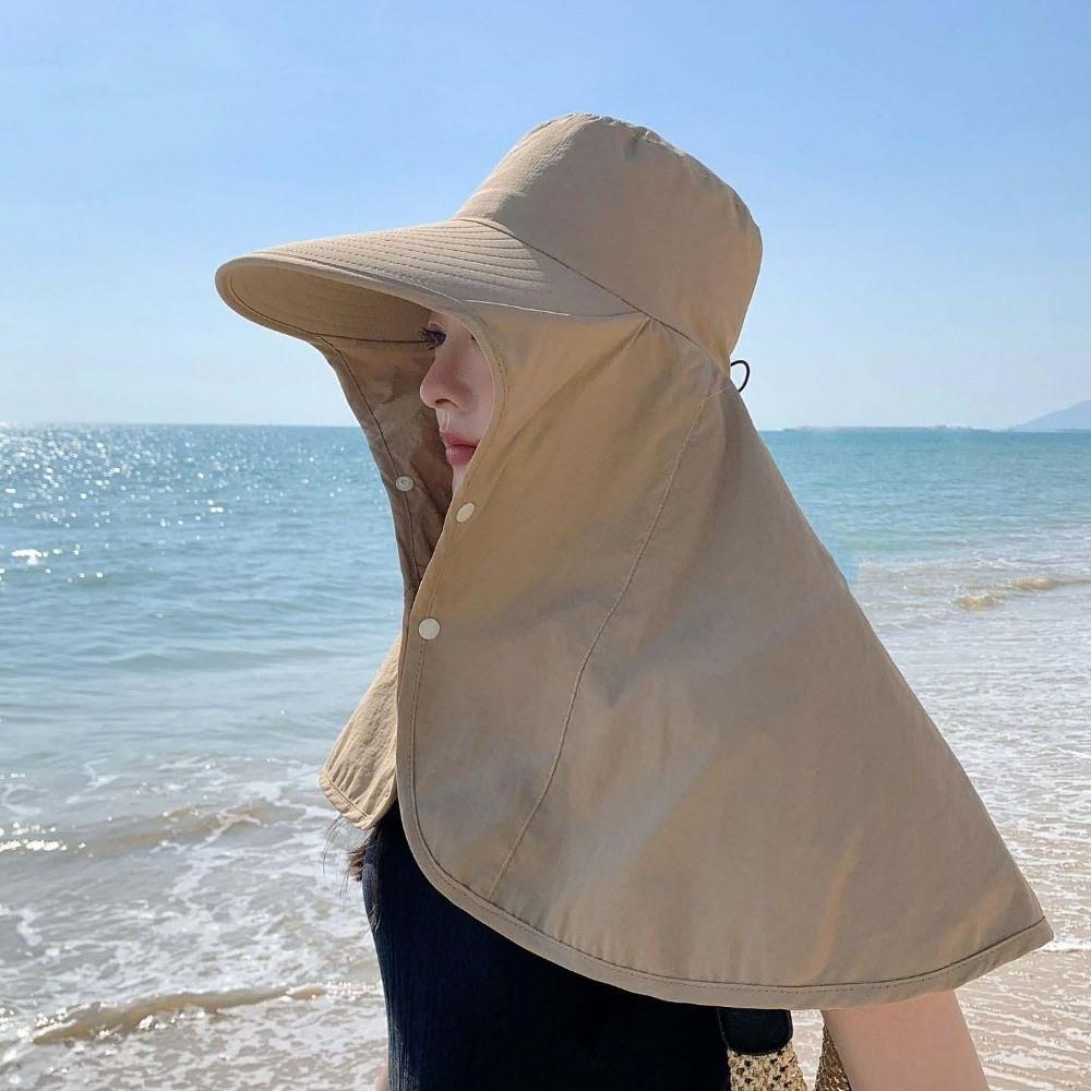 Wide Brim Shawl Fisherman Hat Breathable Hiking Bucket Hat Folding Women Sun Cap Outdoor