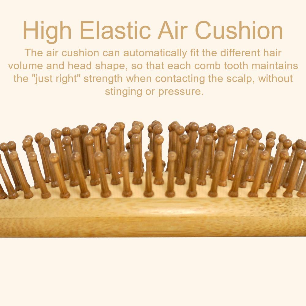 Bamboo Cushion Comb Set: Bristle & Non - Bristle Options, Scalp Massage, Anti - Static Detangler for All Hair, Home Styling Tool