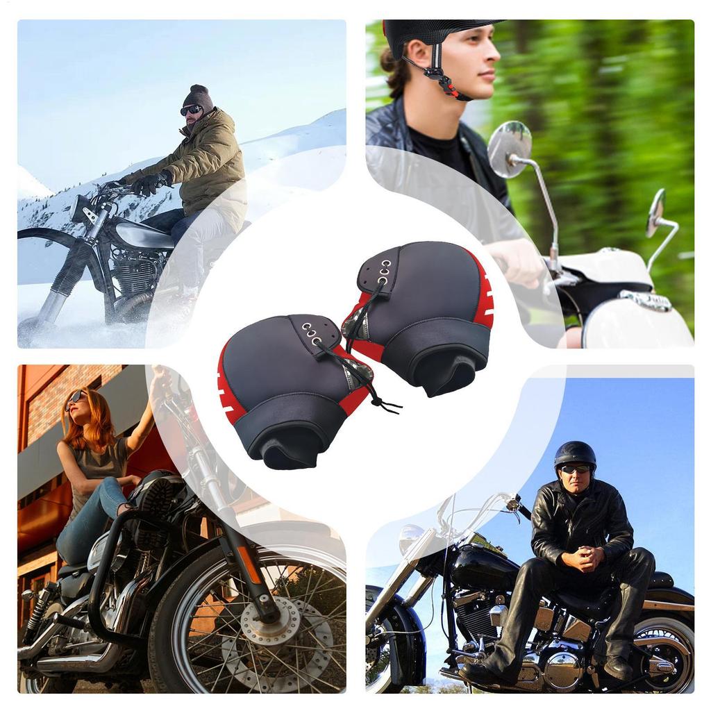 1Pair Winter Warmer Motorcycle Gloves Handlebar Muffs Wear Resistant Protective Windproof Riding Gloves  Waterproof ATV Gloves