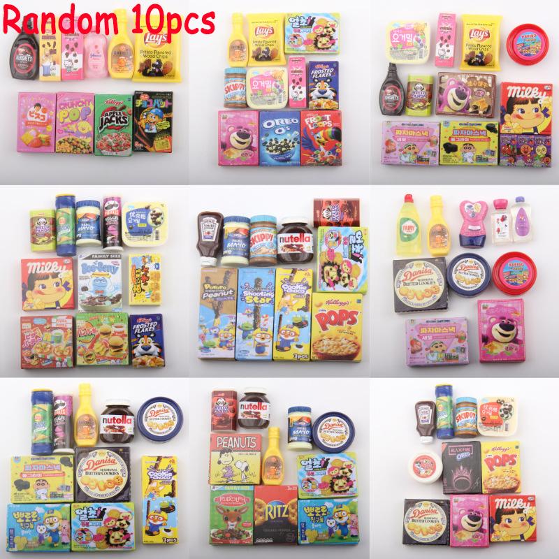 Kid Dollhouse Miniature Supermarket Food Drink Bottle Furniture Handcart Toy Doll House Store Cosplay Game Baby Play House Party