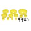 16PCS Set Hole Saw Kit Yellow 19?127mm Electricians Hole Saw Kit for PVC Board Plastic