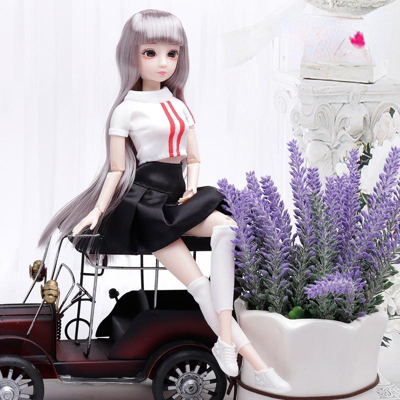 

30 см мини подвижная 20 шарнирная кукла игрушка для девочек 3D большие глаза BJD принцесса полная одежда коллекция платьев детская кукла подарок B