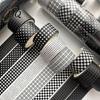 Vielseitiges Design Washi Tape Schwarz Weiß Gitterband, Karomuster Dekoratives Abdeckband Mattierte Textur für Kunst, DIY-Basteln, Notizbücher, Planer,
