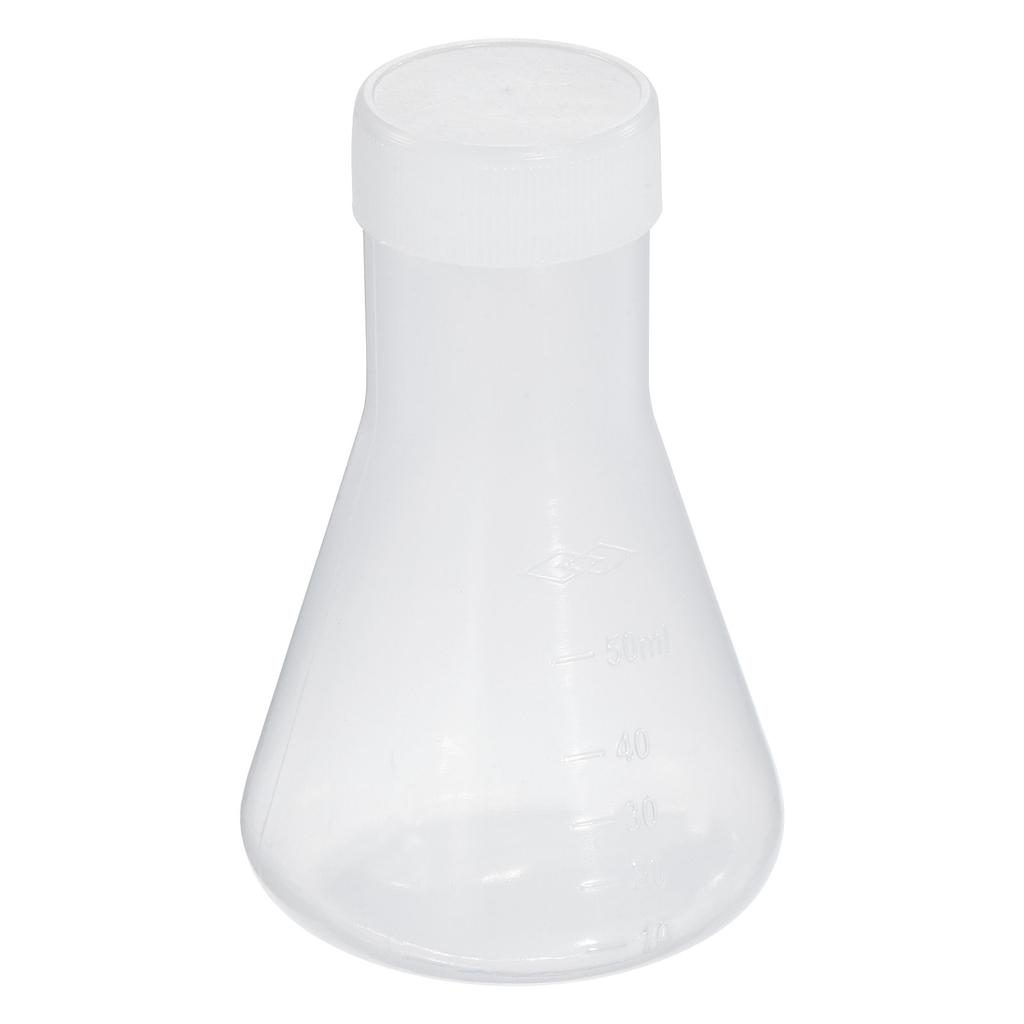 1/2/4Pcs 50-1000ml Plastic Erlenmeyer Flask with Screw Caps Clear Narrow Mouth Conical Flask Container For Laboratory Experiment
