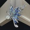 Elegant Gradient Crystal Butterfly Brooch for Women - Luxurious High-End Accessory for Suits and Coats