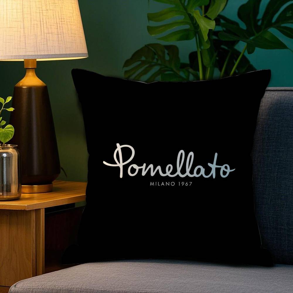P-Pomellato-O Pillow Case Anti-dustmite Pillowcase Invisible Zipper Silky Short Plush Sofa Cushion Cover