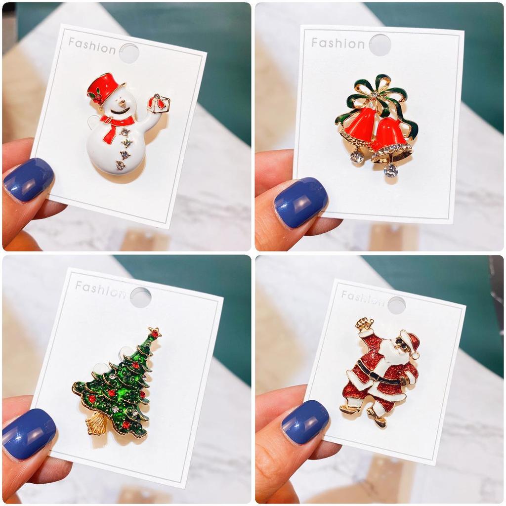 Yimu Alloy Christmas Brooch - Santa Claus & Tree Ornament Corsage