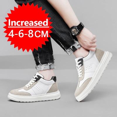 Schuhe, die die Körpergröße erhöhen, für Männer, 8 cm, unsichtbare Turnschuhe mit Aufzug, Plateauschuhe, lässige Mode, Herren, Leder, Sportschuhe, große Größe 47