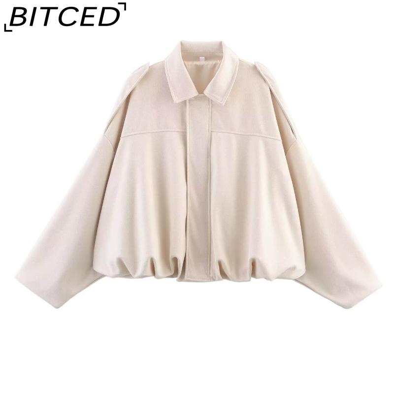 BITCED Women's Pre-Spring Fashion Suede-Effect Pilot Jacket