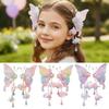 2pcs/set Extra Large Butterfly Hairpin Flower Shake Tassels Floral Hair Clips Silk Hanfu Headdress Hair Accessories