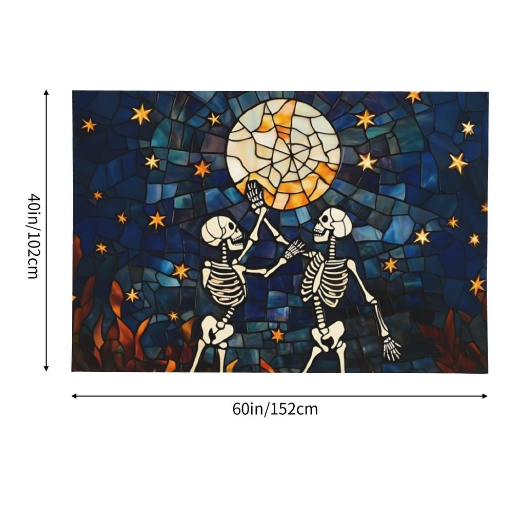 Halloween Skeleton Pumpkin Print Customized Tapestry Bedroom Decoration  Wall Hanging Blanket Tapestry Cool Stuff For Room