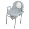 Bedside Commode Chair 3 Levels Height Adjustable PU Padded Anti Slip Sealed Lid Commode with 2 Internal Buckets for Adults