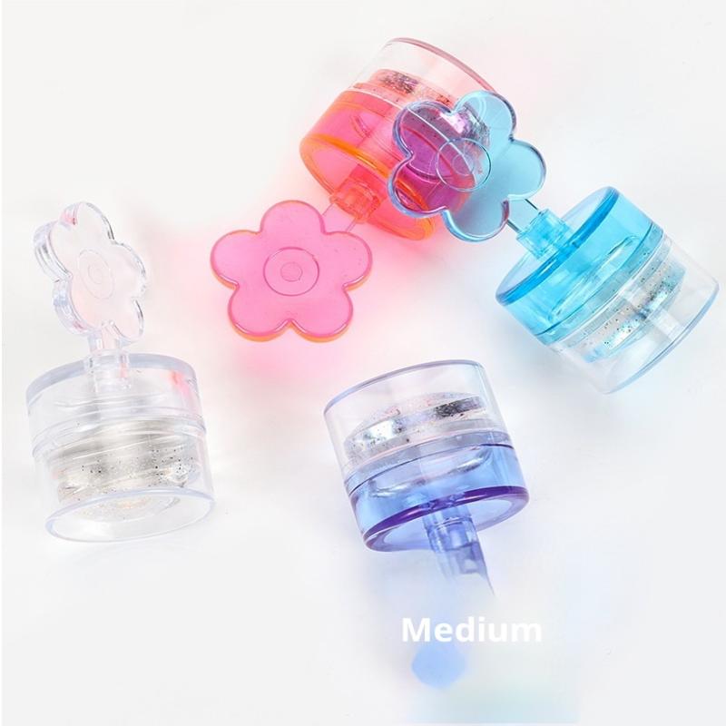 1 Set Flower Shape Nail Stamper Clear Silicone Head Manicure Scraper Transfer Templates Printing Kits Nail Art Stamping Plates