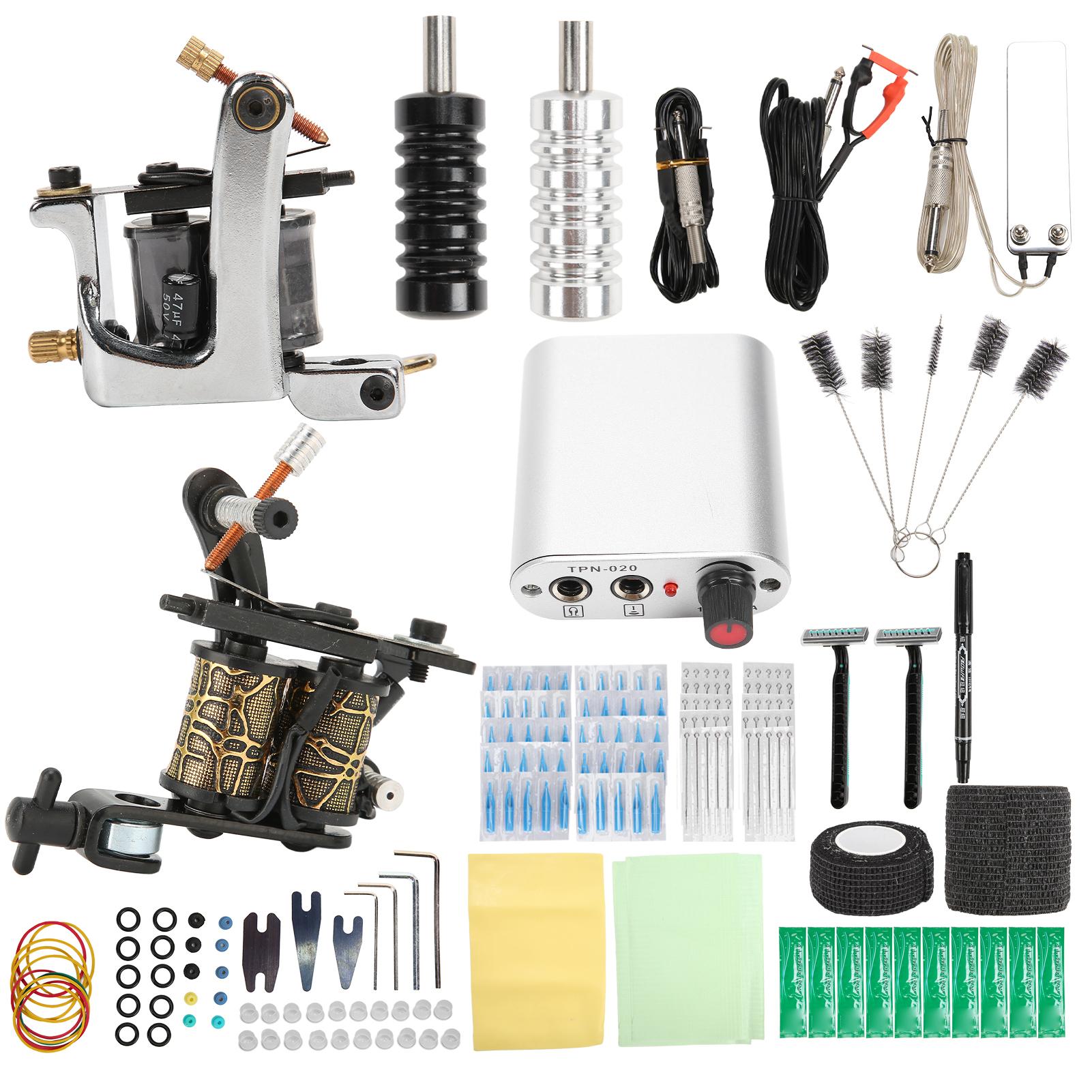 

Двойная катушка для татуировки Мини-блок питания для татуировки Полный комплект для татуировки Liner Shader Machine для US Plug