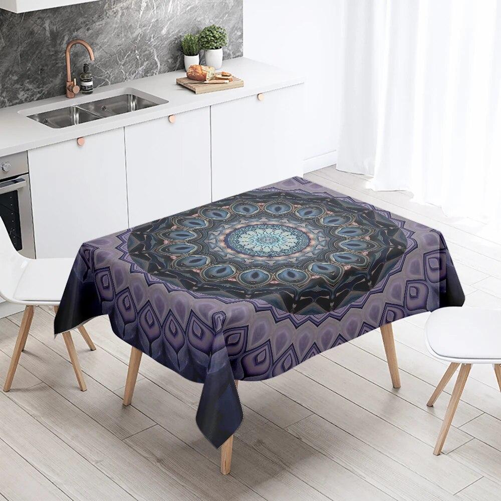 Abstrakte geometrische Tischdecke in Schwarz und Weiß, personalisiert bedruckt, Restauranttischdekoration, Ornament