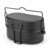 Aluminum Lunch Box Cookware Outdoor Camping Rice Cooker German Style Mess Kit Three-Part Portable Cooking Pan Pot