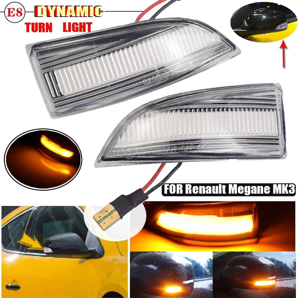 Fit for Renault Megane 3 MK3 III RS 2008-2016 BZ KZ DZ Dynamic Blinker Indicator Mirror Turn Light Signal