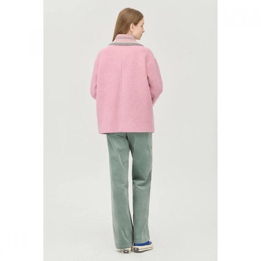 Benetton Knit Collar Wool Coat Bact64561