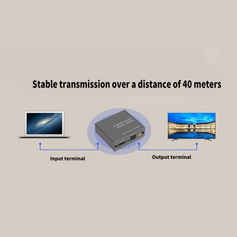 4K60Hz HDTV-compatible Auditory Extractor Converter To 3.5mm Adapter Supports HDR10 And 18Gbps Bandwidth